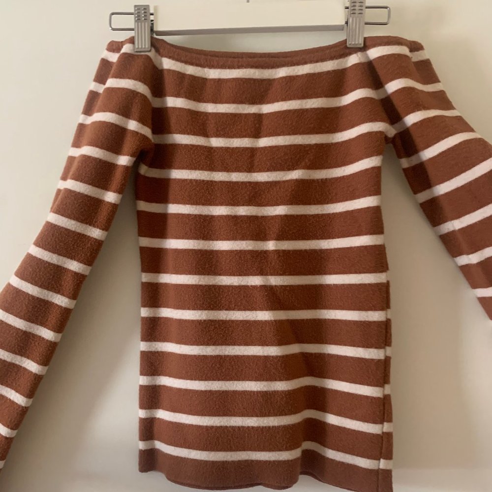 Stripped off-the-shoulder sweater